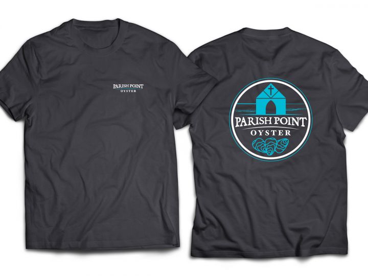 PPO T-Shirt CHARCOAL GRAY Blue-White logo